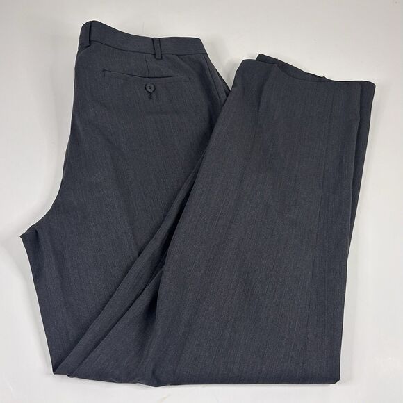 Hiltl 36 x 32 Piacenza 100% Wool Luxury European Dress Pants Gray Flat Front - Picture 1 of 5